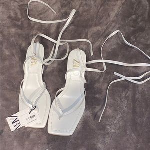 Zara kitten heels (lace up) brand new